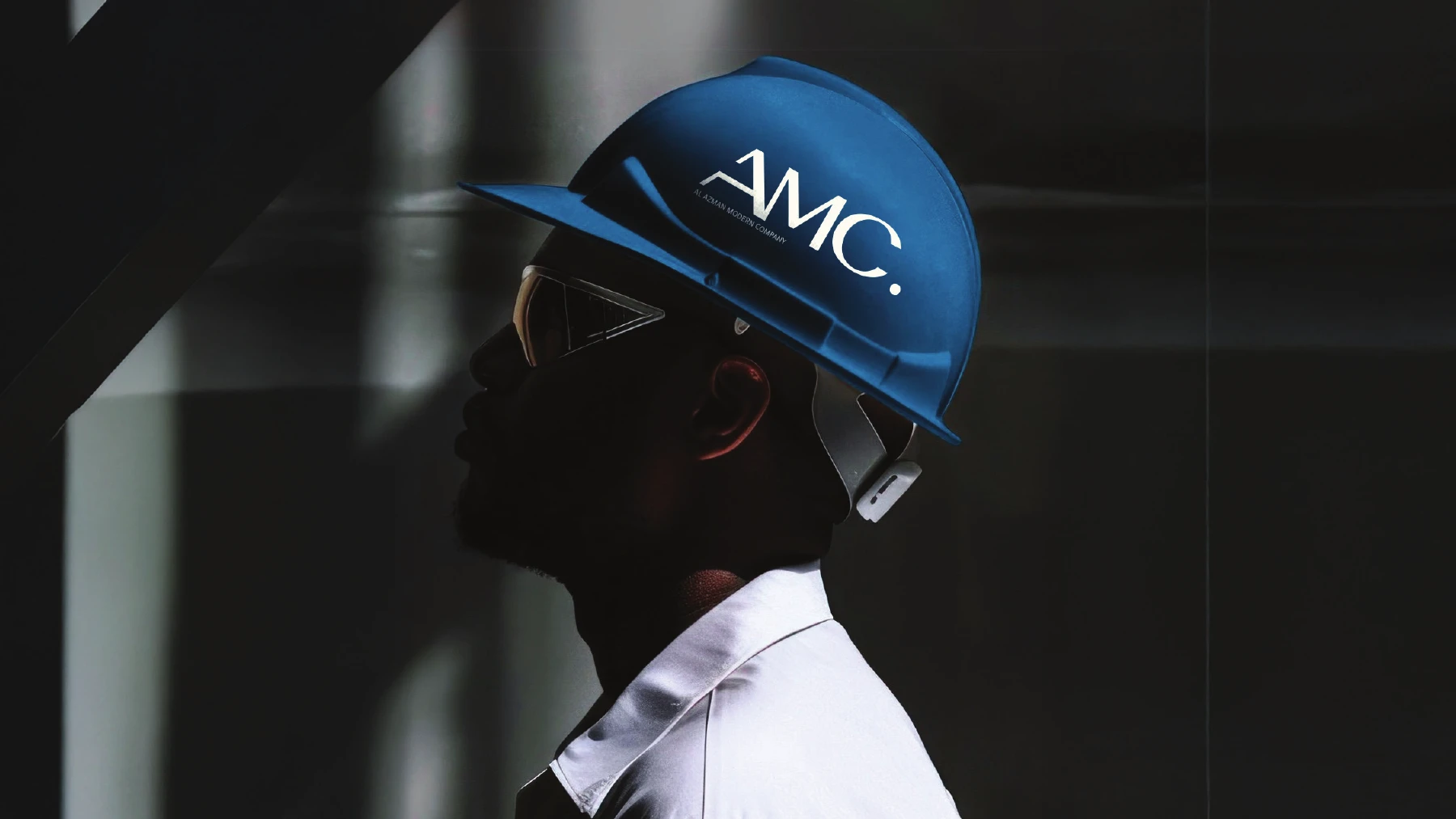 Al Azman branded safety helmet and construction professional